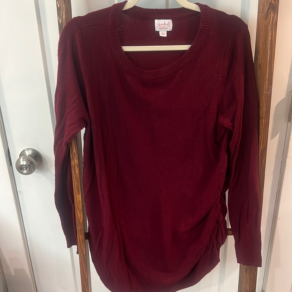 Isabel maroon maternity shirt